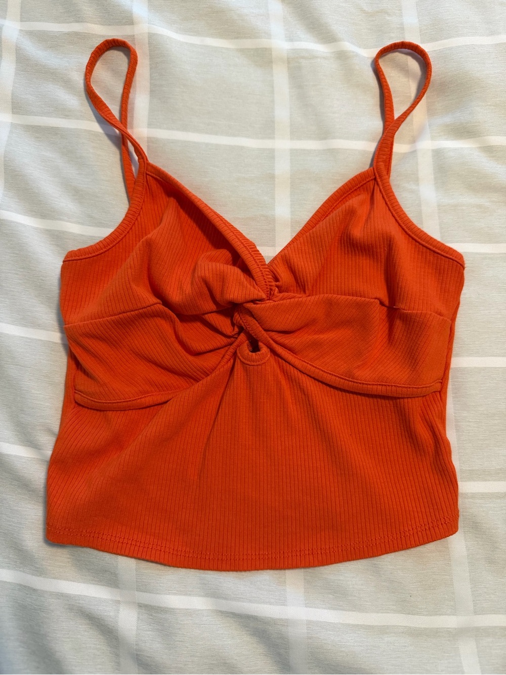 Lulu’s Knotted Orange Crop Top. Size Small